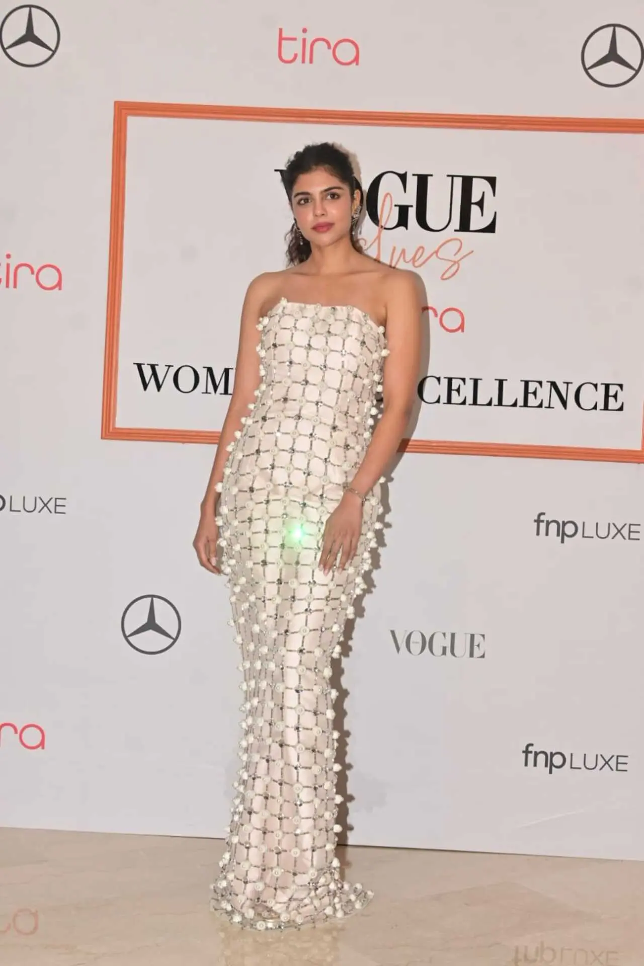 Lokah actress Kalyani Priyadarshan looked ethereal in a cream embellished gown as she attended an event in the city.